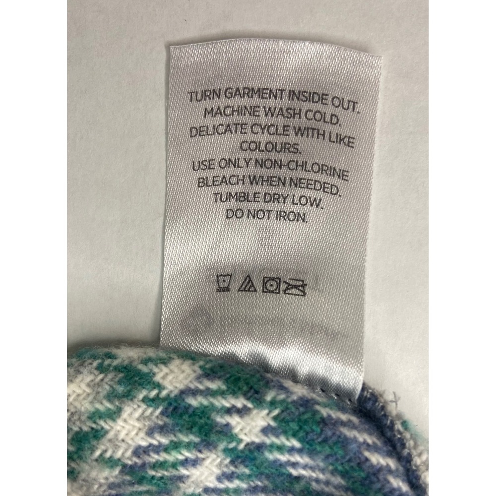 Members Mark Plaid Shacket Womens Small Everglade Blue Grey Button Front Jacket - Picture 5 of 10